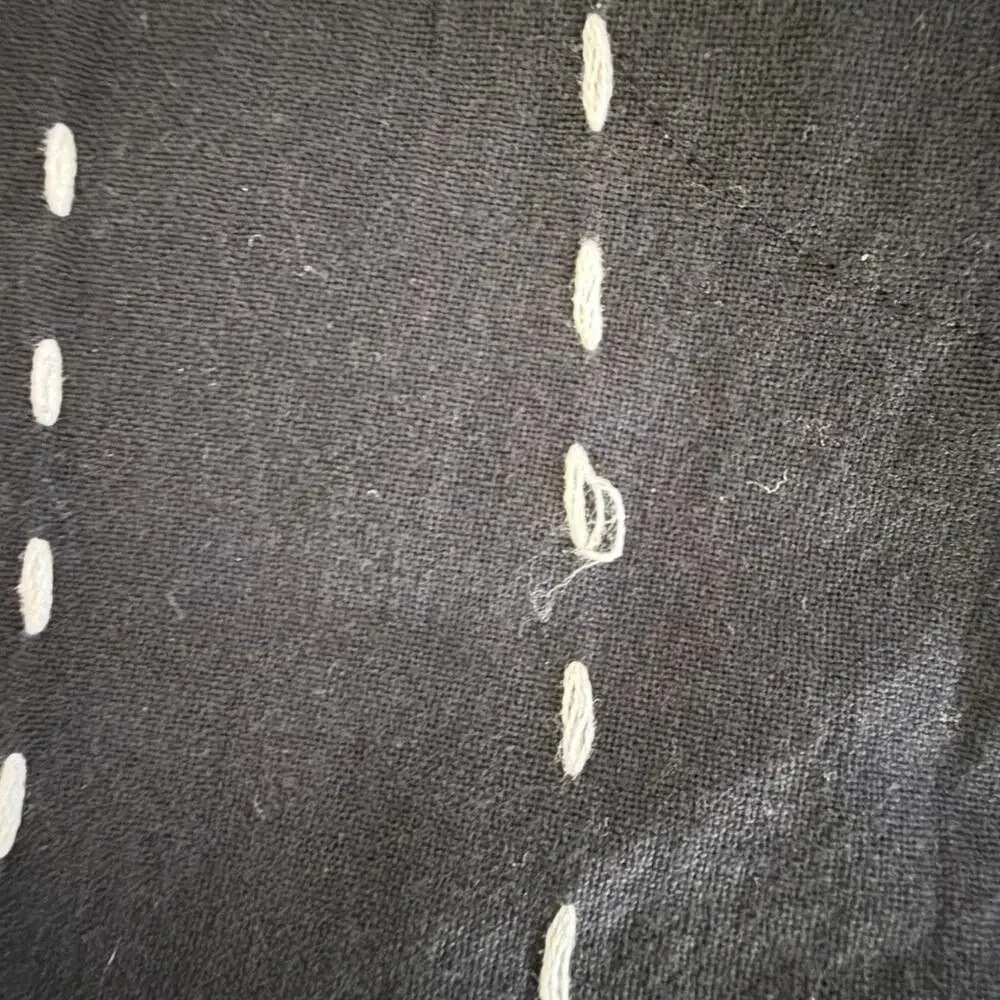 J. Jill XL Pure Embroidered Maxi Dress black white pinstriped bohemian classic - Picture 9 of 14